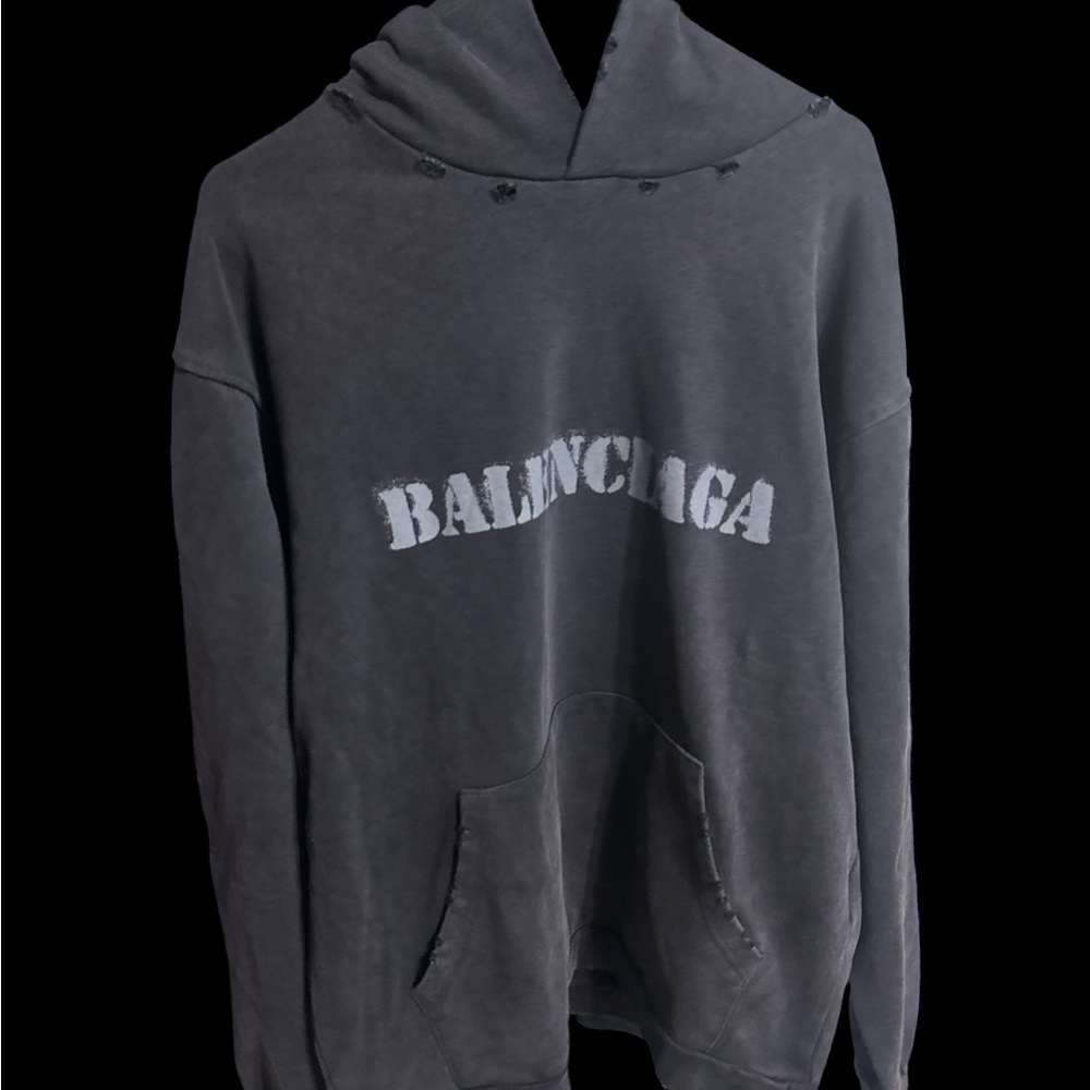 Balenciaga Charcoal Hoodie for Men
